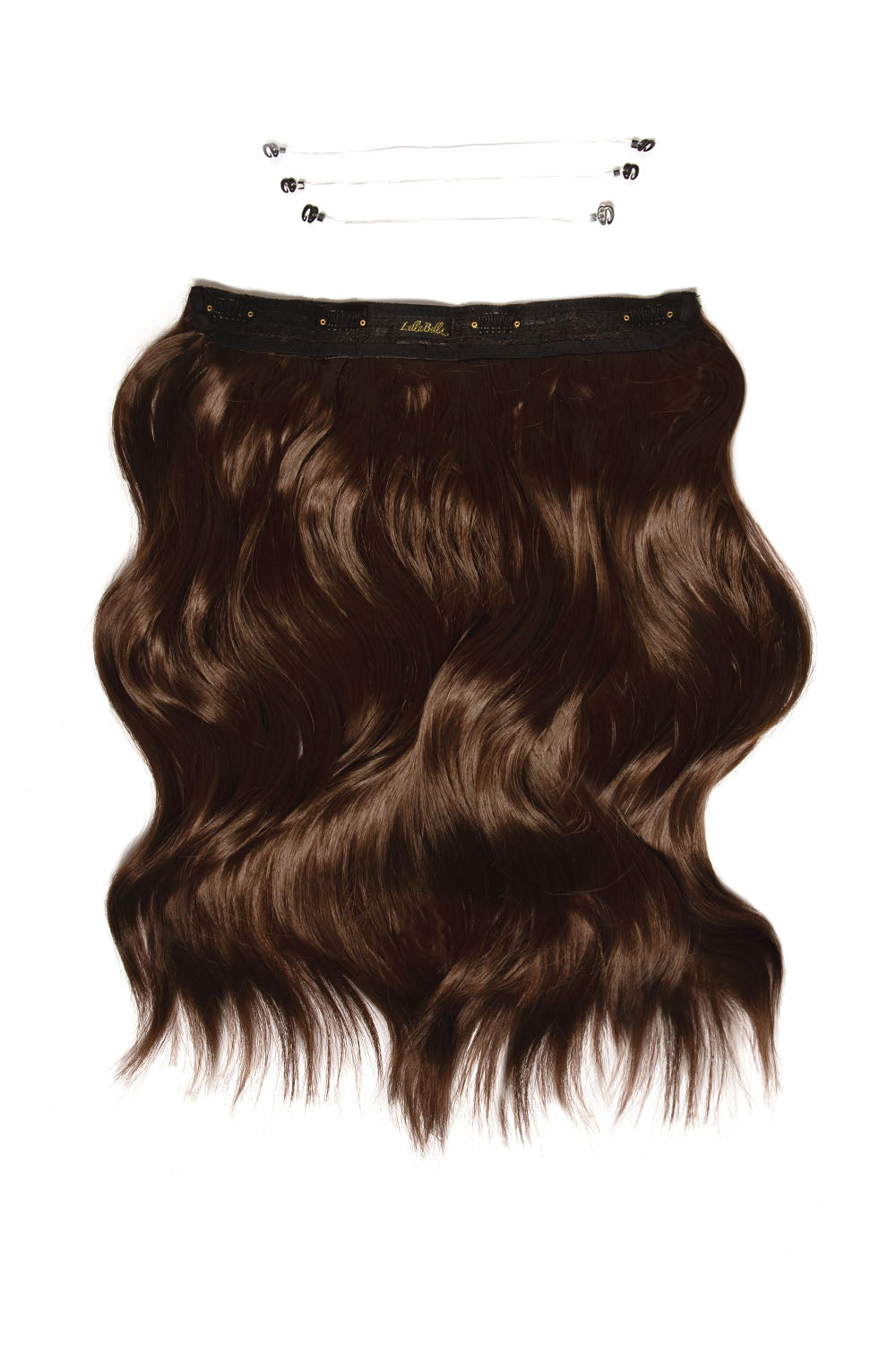 18” Halo Brushed Out Waves Hair Extensions & 16" Brushed Out Waves Claw Clip Duo + Hair Care Set - BROWNS | CHOCOLATE BROWN #3