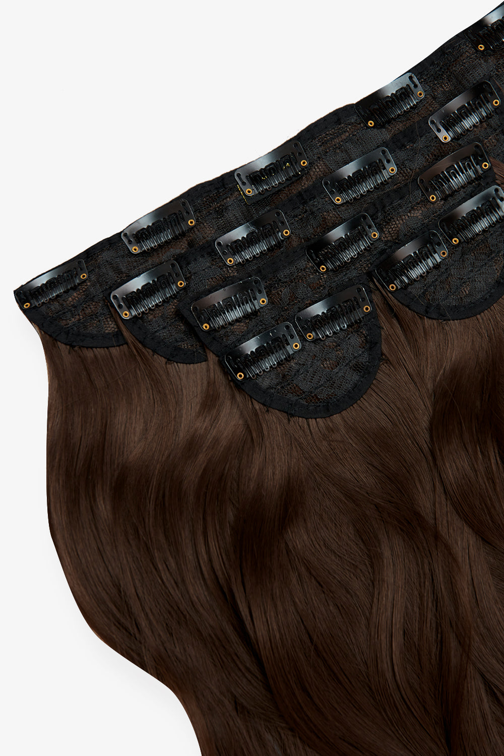 Super Thick 16" 5 Piece Blow Dry Wavy Clip In Hair Extensions - BROWNS | CHOCOLATE BROWN #3