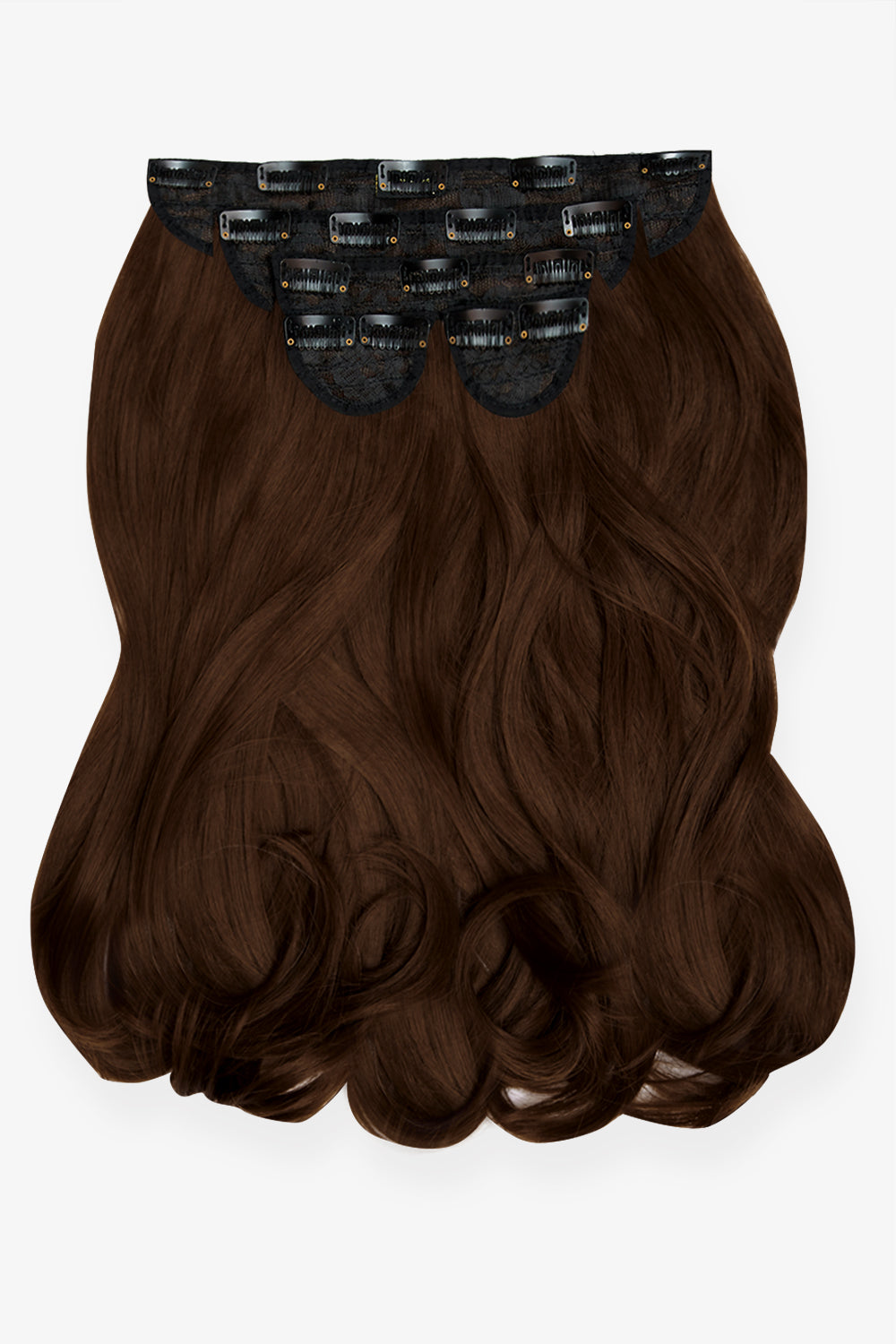 Super Thick 16" 5 Piece Blow Dry Wavy Clip In Hair Extensions - BROWNS | GOLDEN BROWN #1