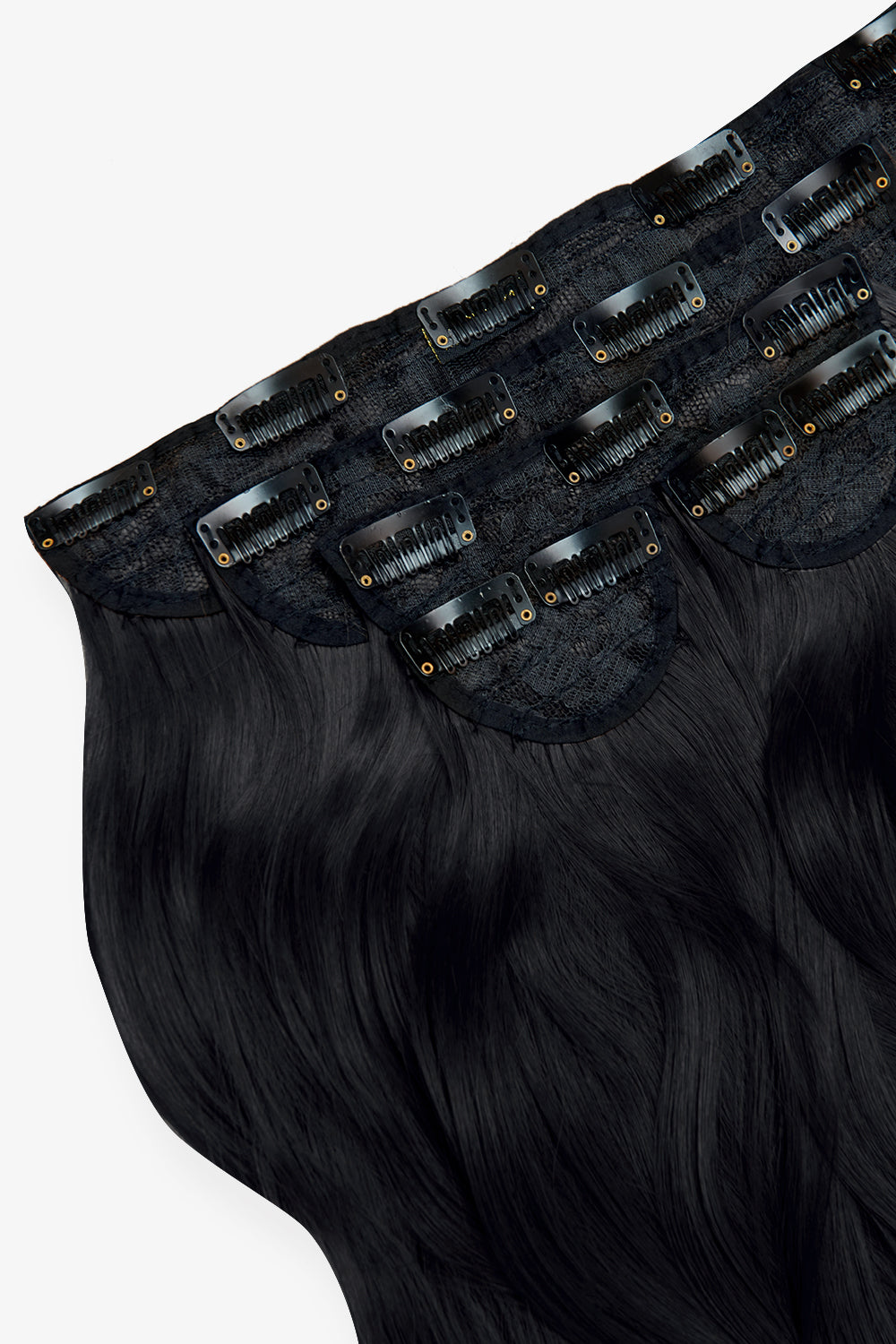 Super Thick 16" 5 Piece Blow Dry Wavy Clip In Hair Extensions - BLACKS | JET BLACK #2