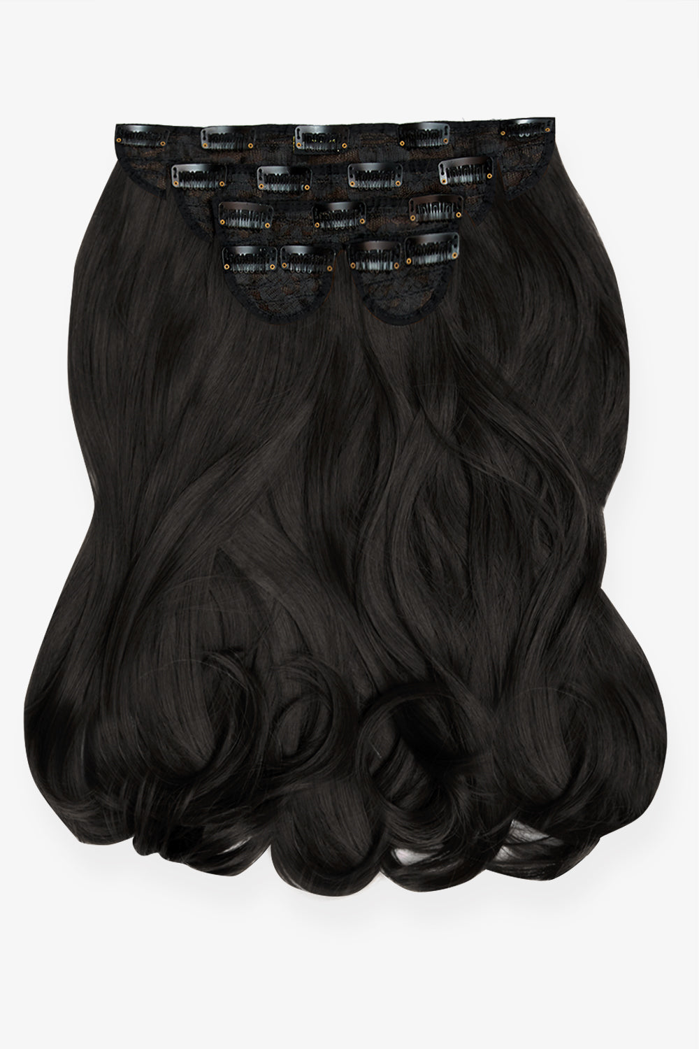 Super Thick 16" 5 Piece Blow Dry Wavy Clip In Hair Extensions - BLACKS | NATURAL BLACK #3