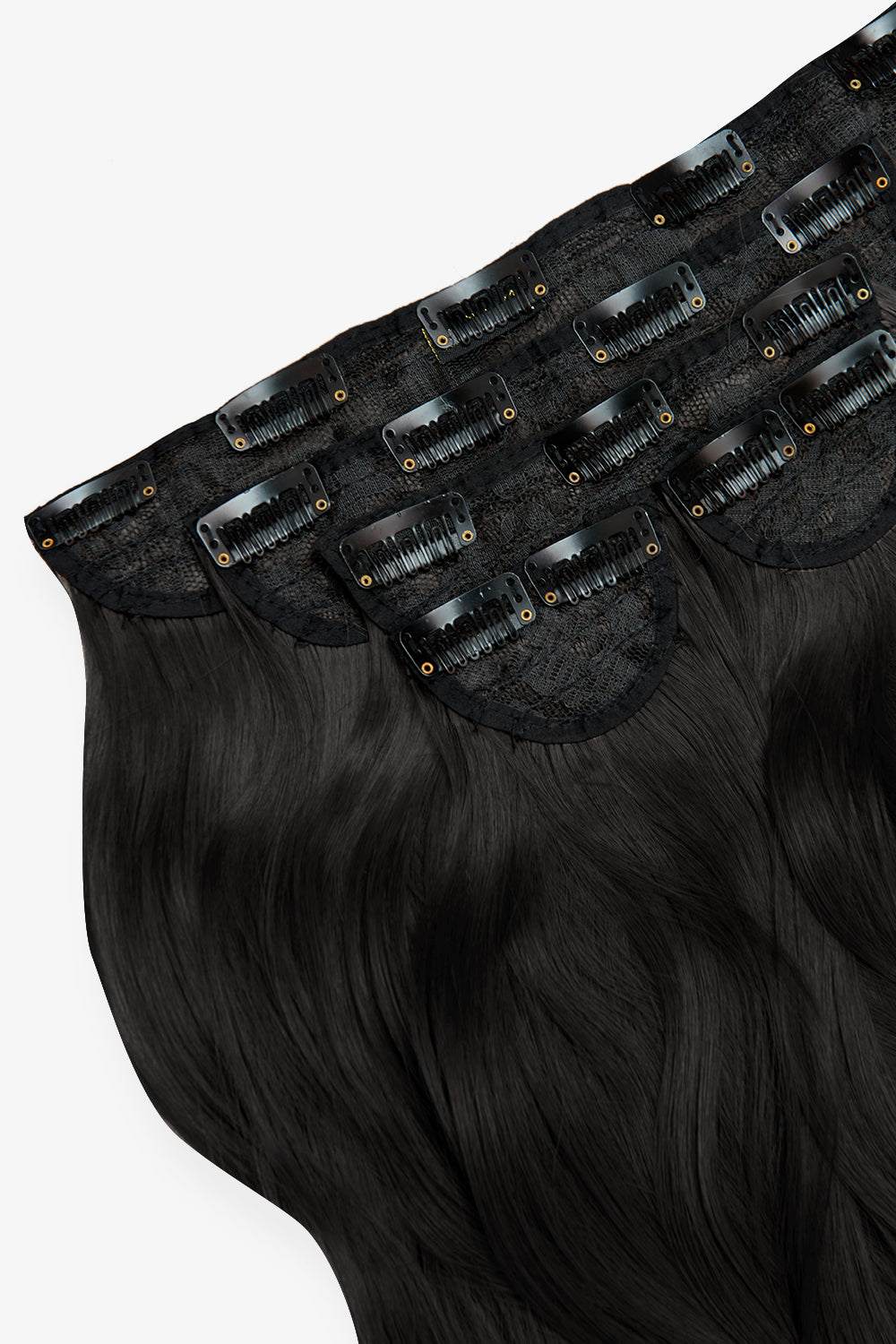 Super Thick 16" 5 Piece Blow Dry Wavy Clip In Hair Extensions - BLACKS | NATURAL BLACK #4