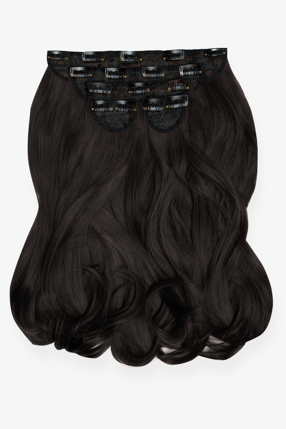 Super Thick 16" 5 Piece Blow Dry Wavy Clip In Hair Extensions - BLACKS | RAVEN #2