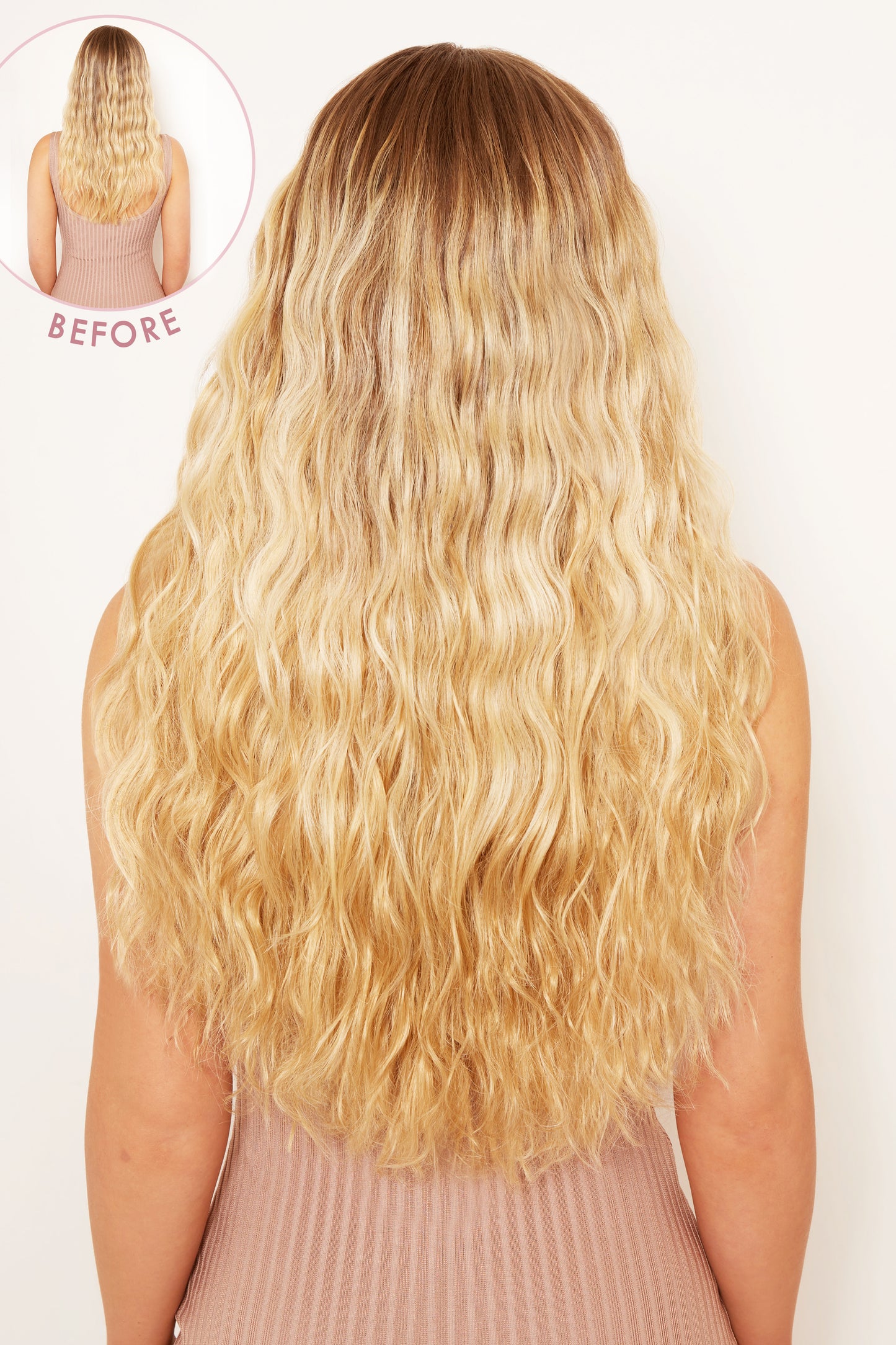 Super Thick 22" 5 Piece Crimped Wavy Clip In Hair Extensions