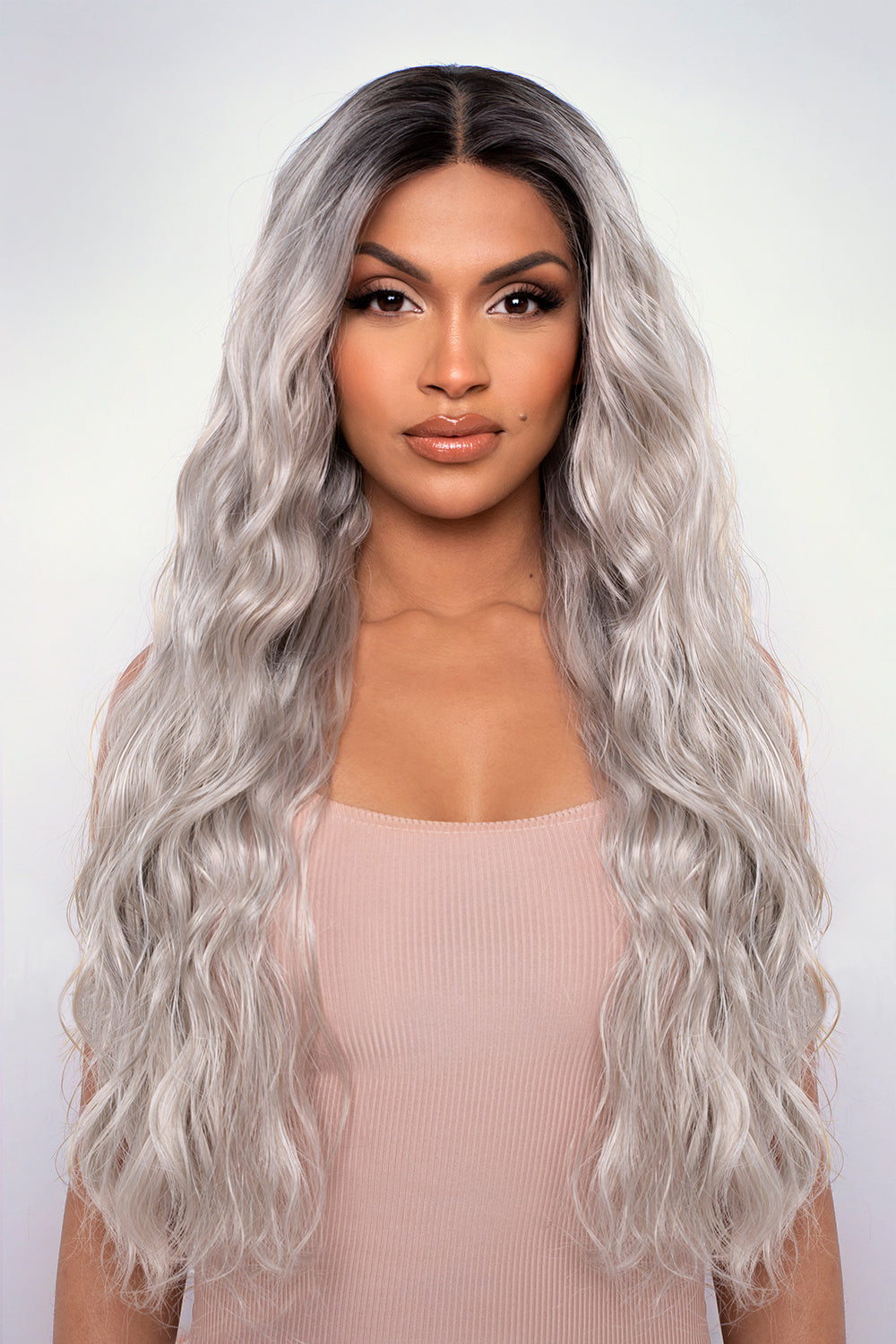 The Kimmy K - Platinum Long Textured Wave Lace Front Wig