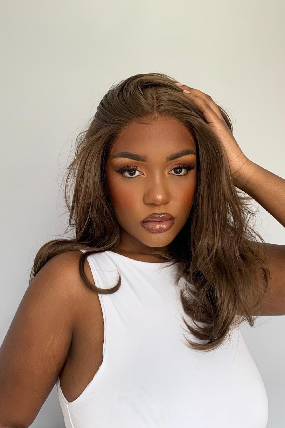 Brown lob wig outlet