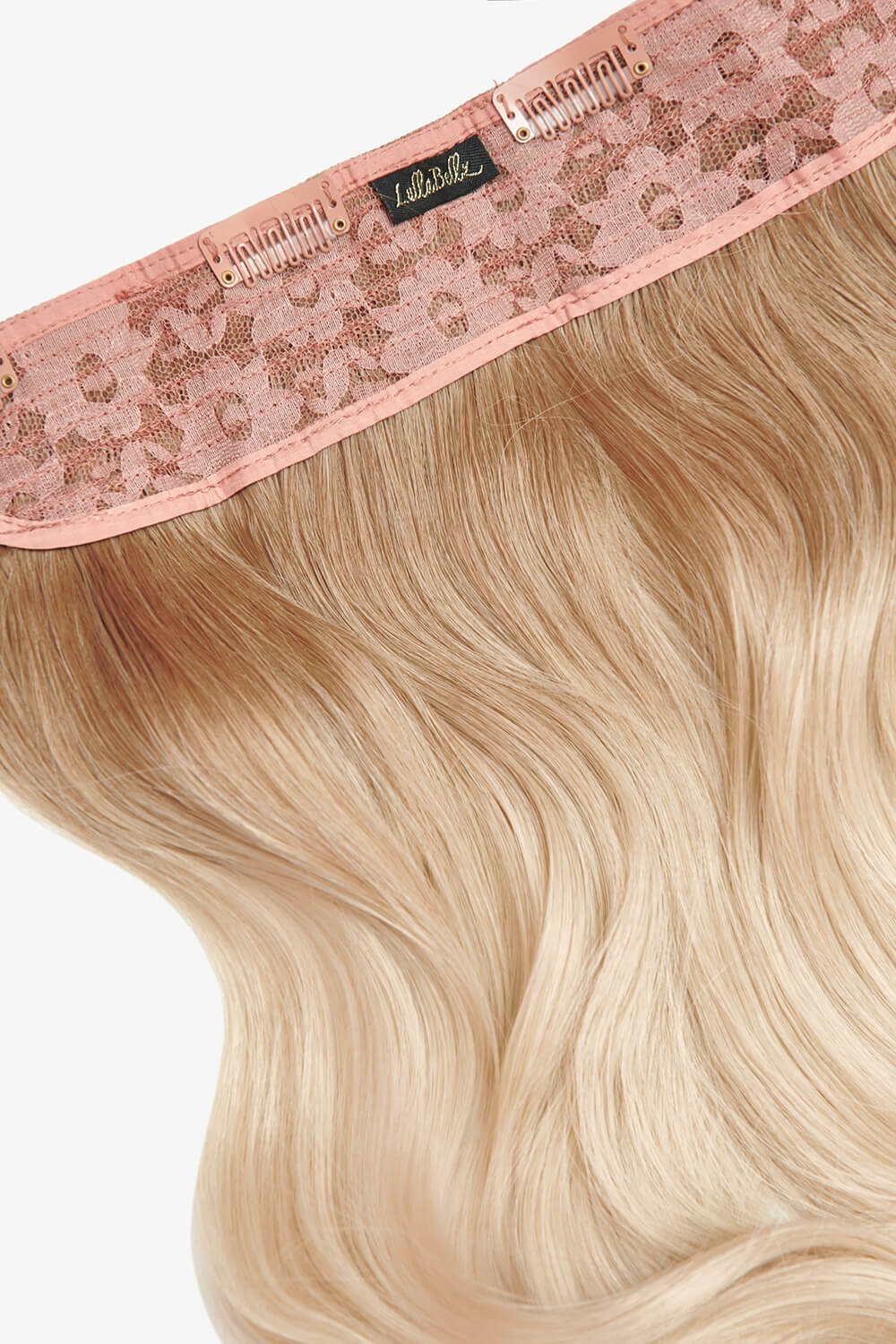Dicke 16" 1-teilige lockige Clip-in-Haarverlängerungen - BLONDE | VERWURZELTES HELLBLOND #2