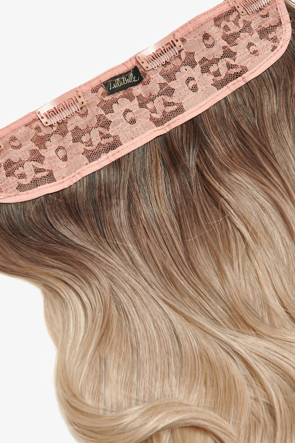 Dicke 16" 1-teilige lockige Clip-in-Haarverlängerungen - BLONDE | VERWURZELT KALIFORNISCHE BLONDINE #2