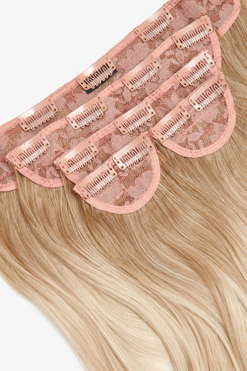 Superdicke 16" 5-teilige Föhn-Wellen-Clip-In-Haarverlängerungen - BLONDE | VERWURZELTES HELLBLOND #2