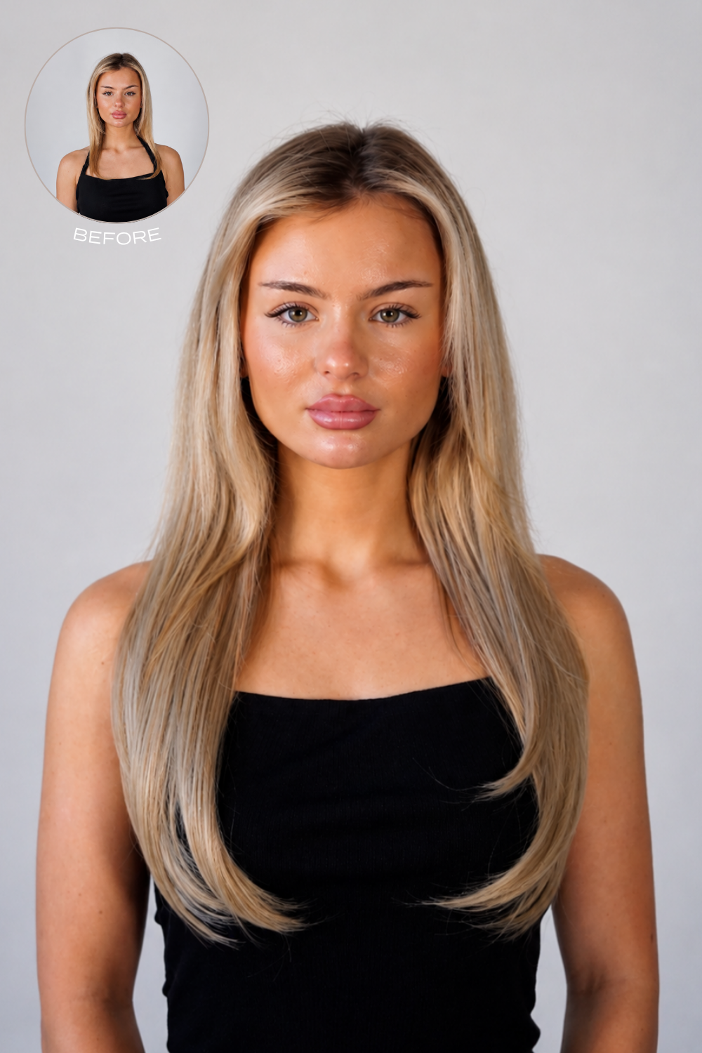 18" 1 Piece Hidden Halo Straight Hair Extensions
