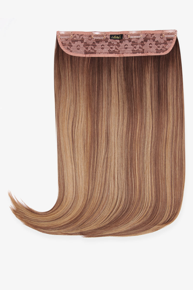 Thick 18" 1 Piece Straight Clip In Hair Extensions - BROWNS | ROOTED MELLOW BROWN #1