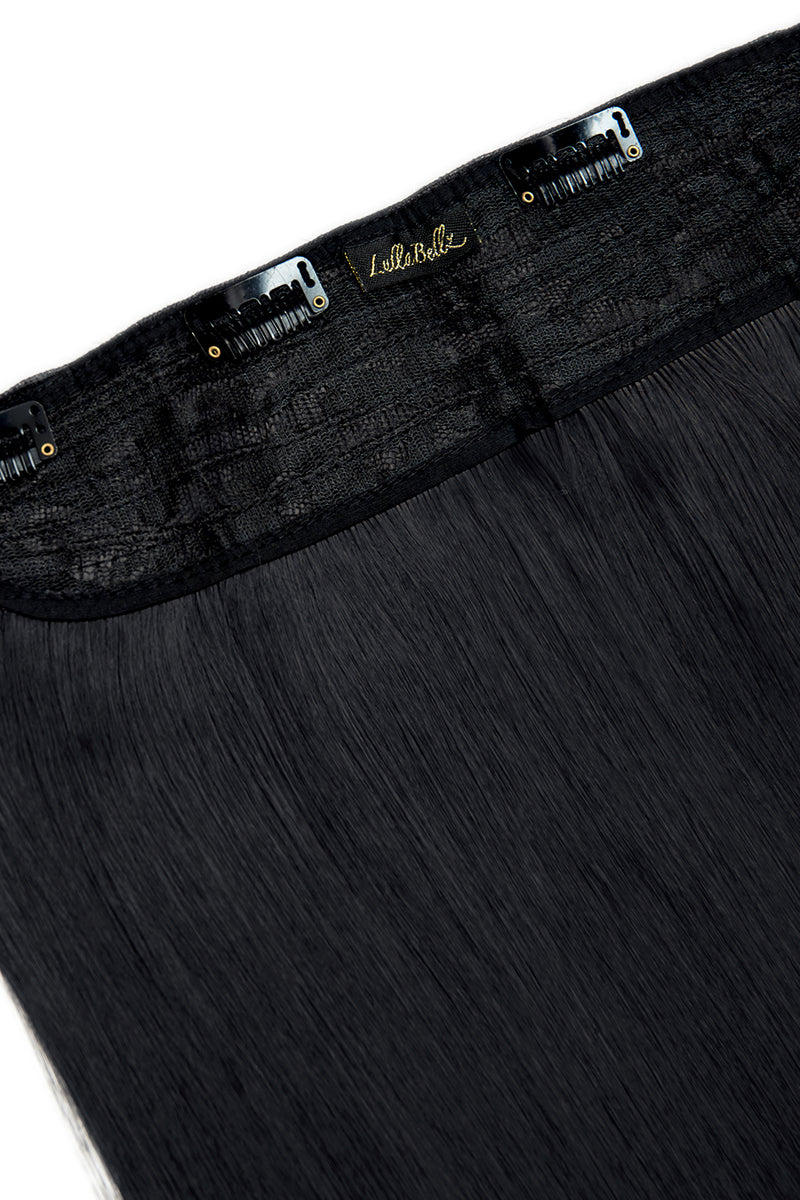 Thick 18" 1 Piece Straight Clip In Hair Extensions - BLACKS | JET BLACK #2