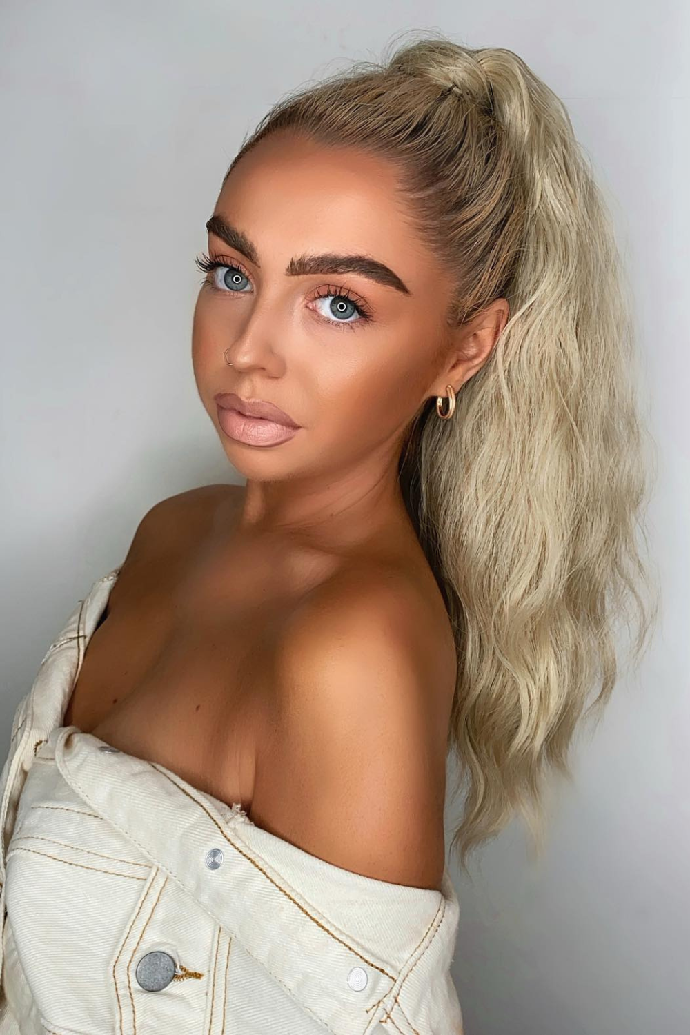 Mini Grande 18" 90s Crimp Wraparound Pony - BLONDES | LIGHT GOLDEN BLONDE #1