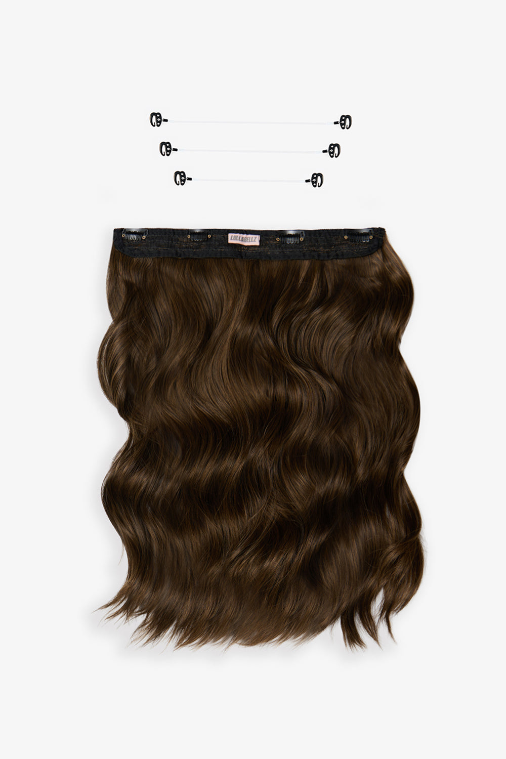 18” 1 Piece Hidden Halo Brushed Out Wave Hair Extensions - BROWNS | DARK BROWN & CARAMEL #1