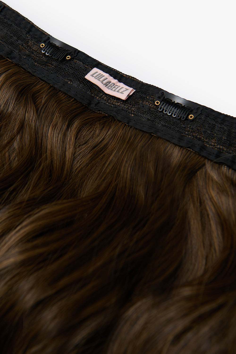 18” 1 Piece Hidden Halo Brushed Out Wave Hair Extensions - BROWNS | DARK BROWN & CARAMEL #2