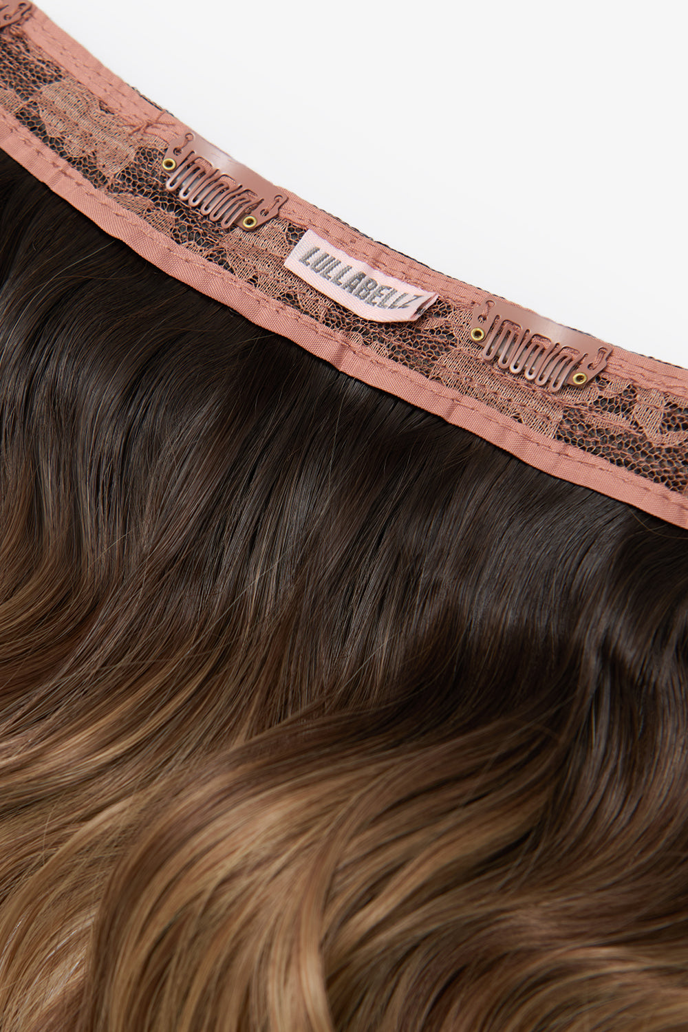 18” 1 Piece Hidden Halo Brushed Out Wave Hair Extensions - BROWNS | ROOTED MELLOW BROWN #2