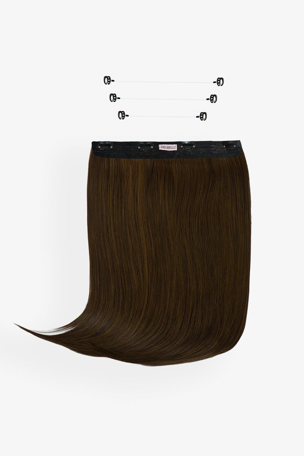 18" 1 Piece Hidden Halo Straight Hair Extensions - BROWNS | DARK BROWN & CARAMEL #1