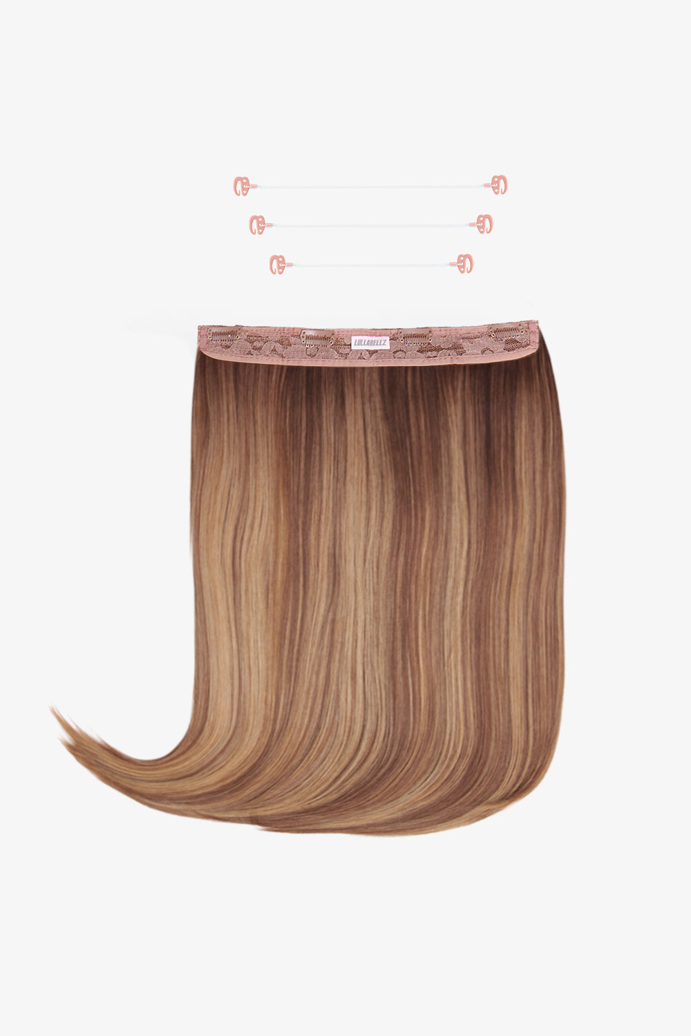 18" 1 Piece Hidden Halo Straight Hair Extensions - BROWNS | ROOTED MELLOW BROWN #1