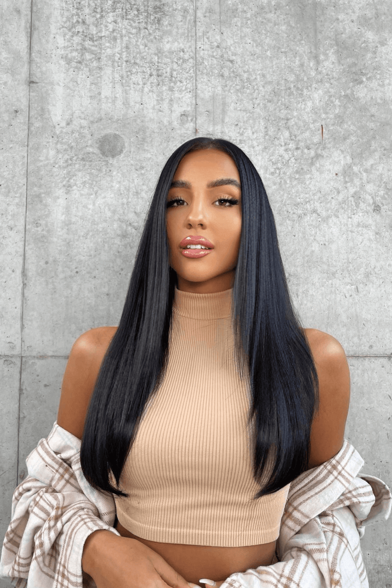 Thick 18" 1 Piece Straight Clip In Hair Extensions - BROWNS | DARK BROWN #1