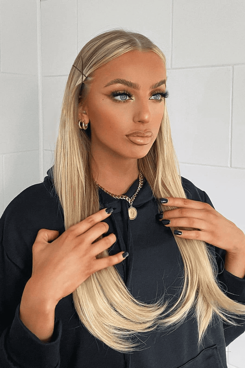 Thick 18" 1 Piece Straight Clip In Hair Extensions - BLONDES | GOLDEN BLONDE #1