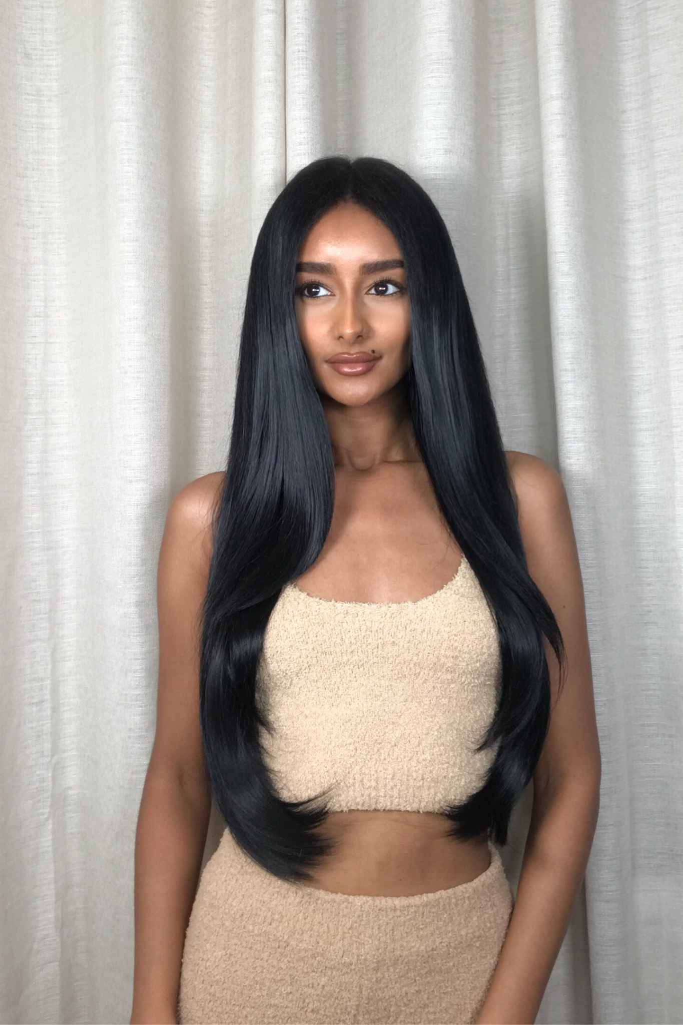 Épais 24" 1 Pièce Droite Clip Dans Les Extensions De Cheveux  - NOIRS | NOIR DE JAIS #1