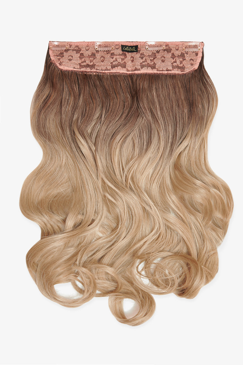 Dicke 20" 1-teilige lockige Clip-In-Haarverlängerungen  - BLONDE | VERWURZELT KALIFORNISCHE BLONDINE #1