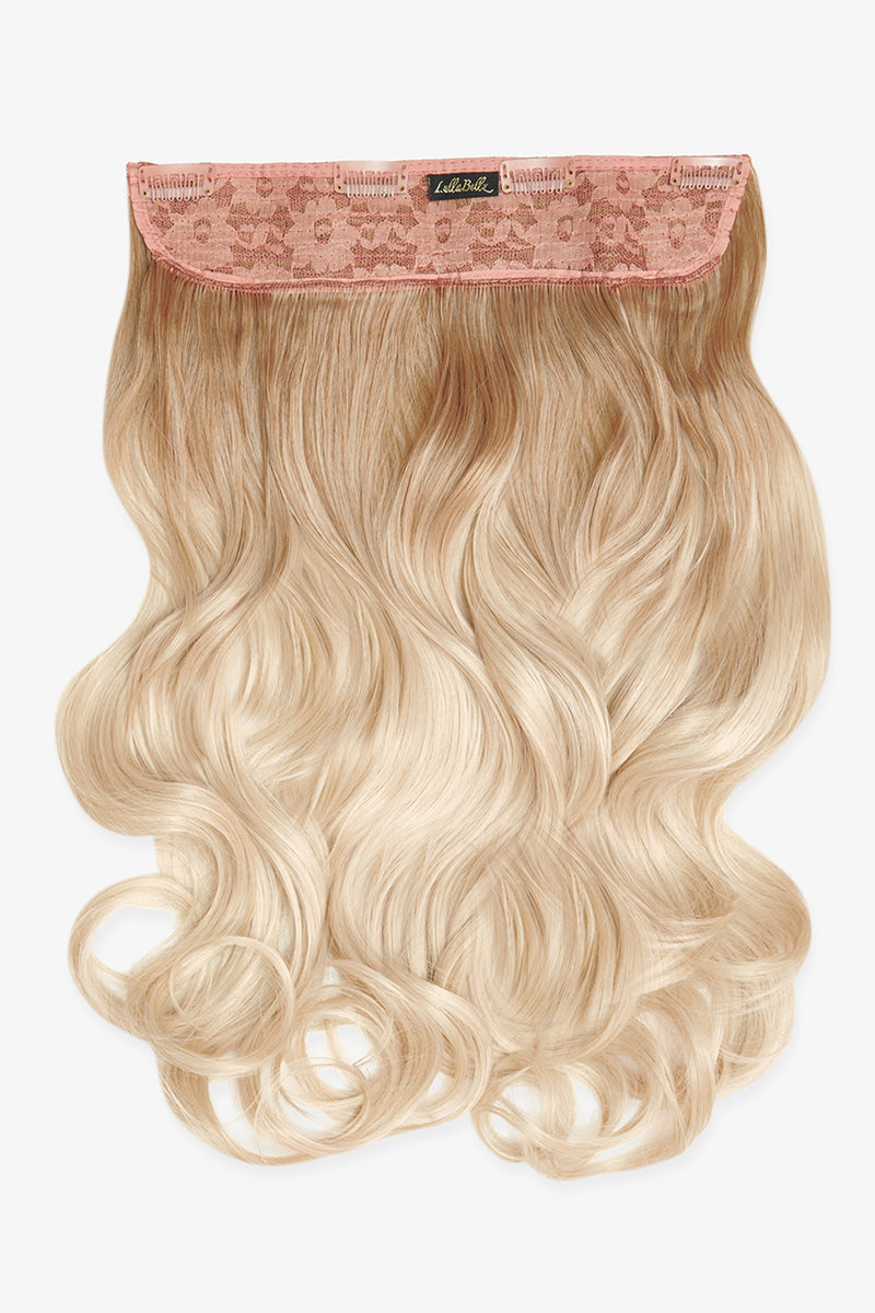 Dicke 20" 1-teilige lockige Clip-In-Haarverlängerungen  - BLONDE | VERWURZELTES HELLBLOND #1