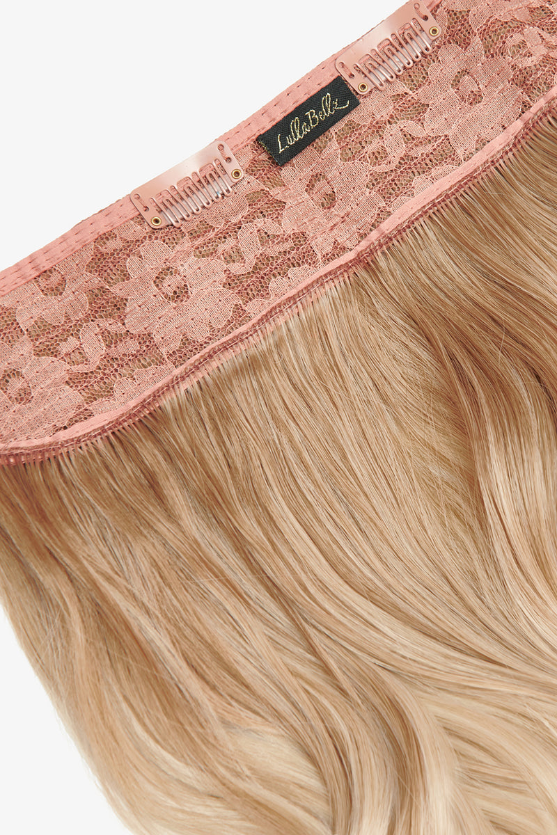 Dicke 20" 1-teilige lockige Clip-In-Haarverlängerungen  - BLONDE | VERWURZELTES HELLBLOND #2