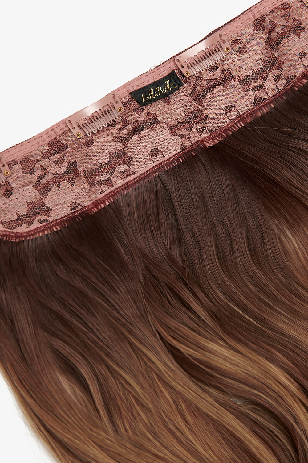 Thick 20" 1 Piece Curly Clip In Hair Extensions - BROWNS | ROOTED MELLOW BROWN #2