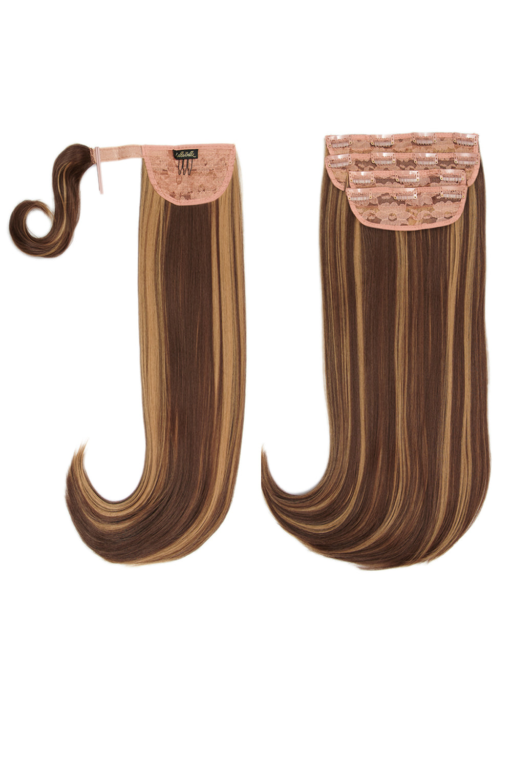 Ultimate Half Up Half Down 22'' Straight Extension and Pony Set [Clearance Lines] - BROWNS | BLONDETTE #1