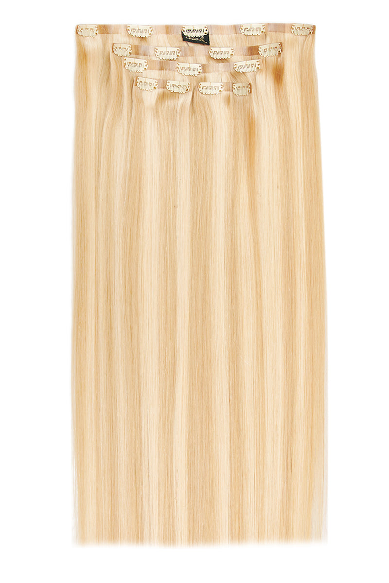 Luxus Gold 20" 200g 5-teilige Echthaarverlängerungen - BLONDE | HERVORRAGENDER CHAMPAGNER #1