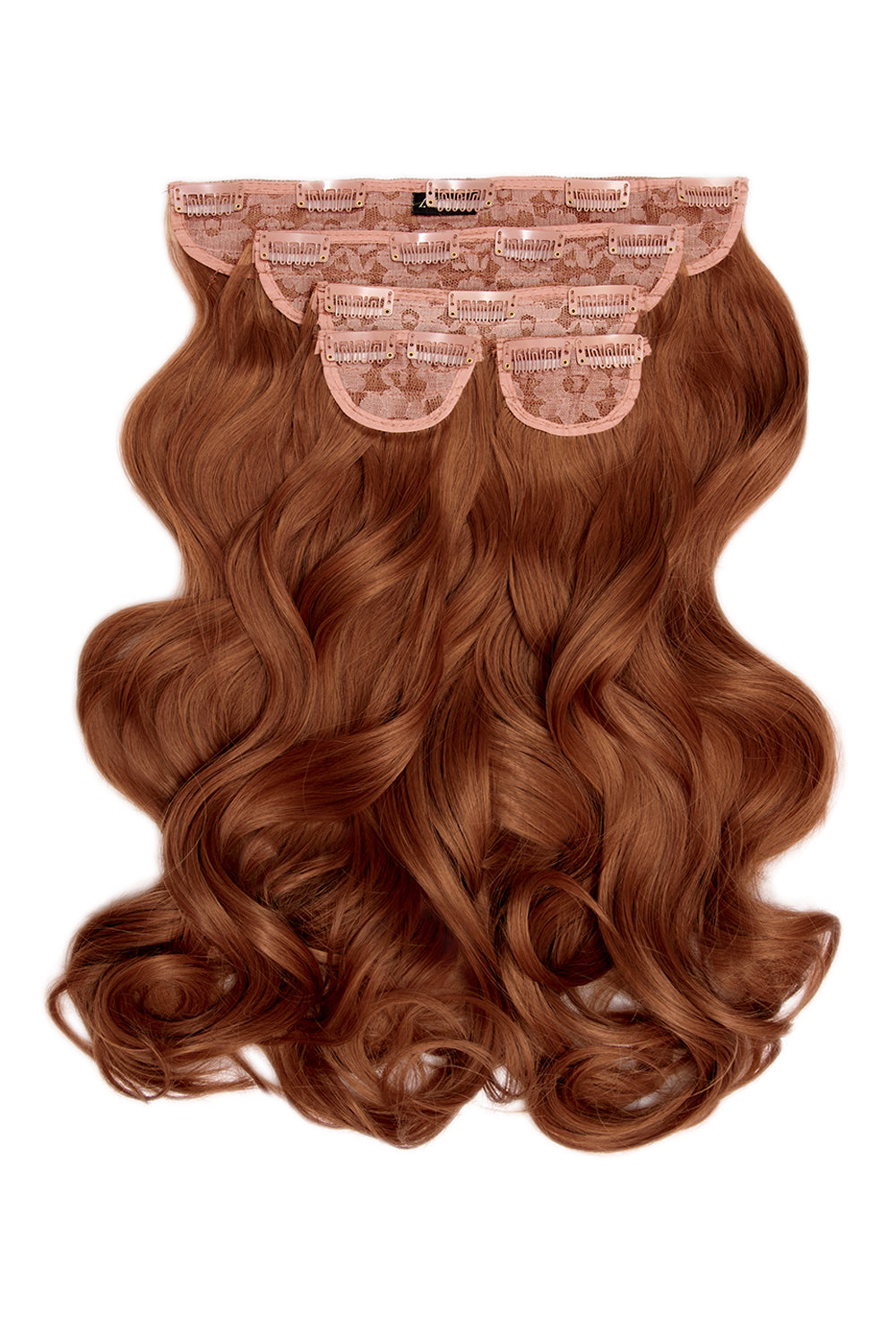 Extensions de cheveux à clip ondulés naturels super épais de 22 po en 5 pièces - ROUGES | CUIVRE ROUGE #1
