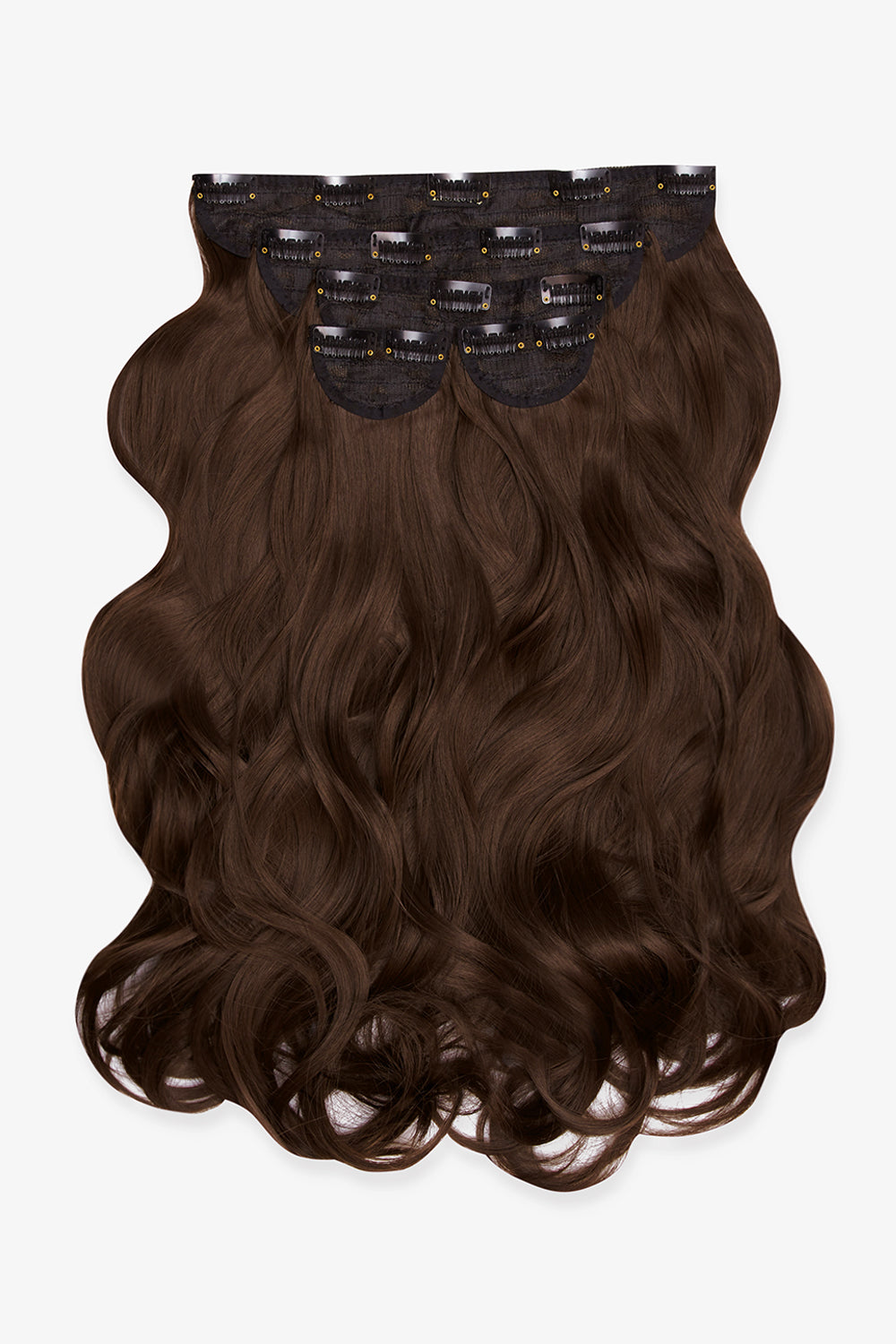 Extensions de cheveux à clip ondulés naturels super épais de 22 po en 5 pièces - MARRONS | CHOCOLAT BRUN #2