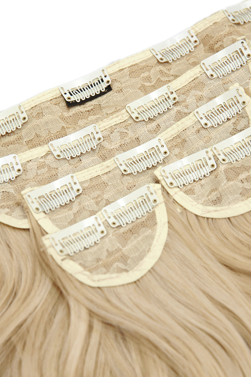 Superdicke 55,9 cm lange, 5-teilige natürliche gewellte Clip-In-Haarverlängerungen - BLONDE | KALIFORNISCHE BLONDE #3