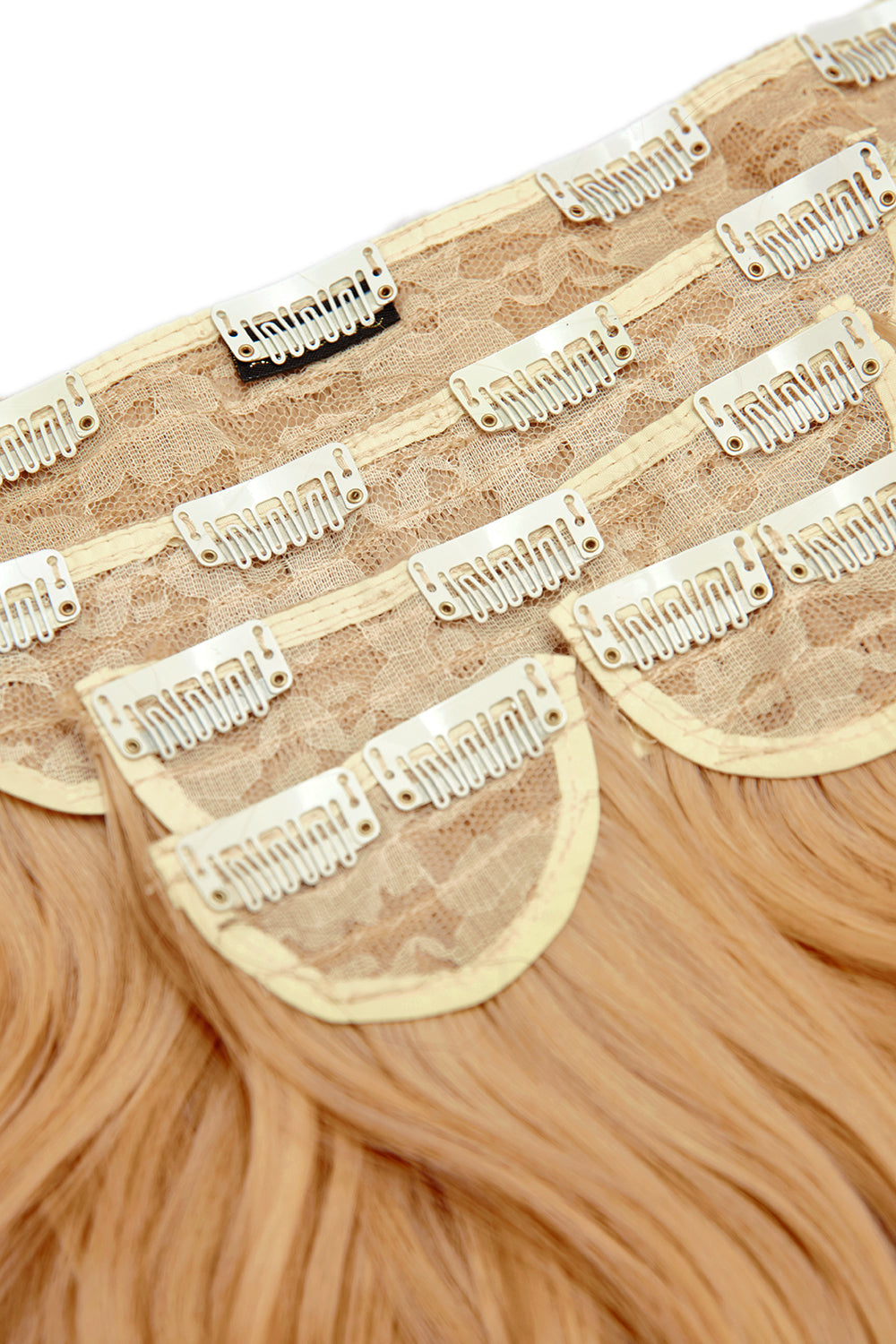 Extensions de cheveux à clip ondulés naturels super épais de 22 po en 5 pièces - BLONDS | BLOND CARAMEL #2