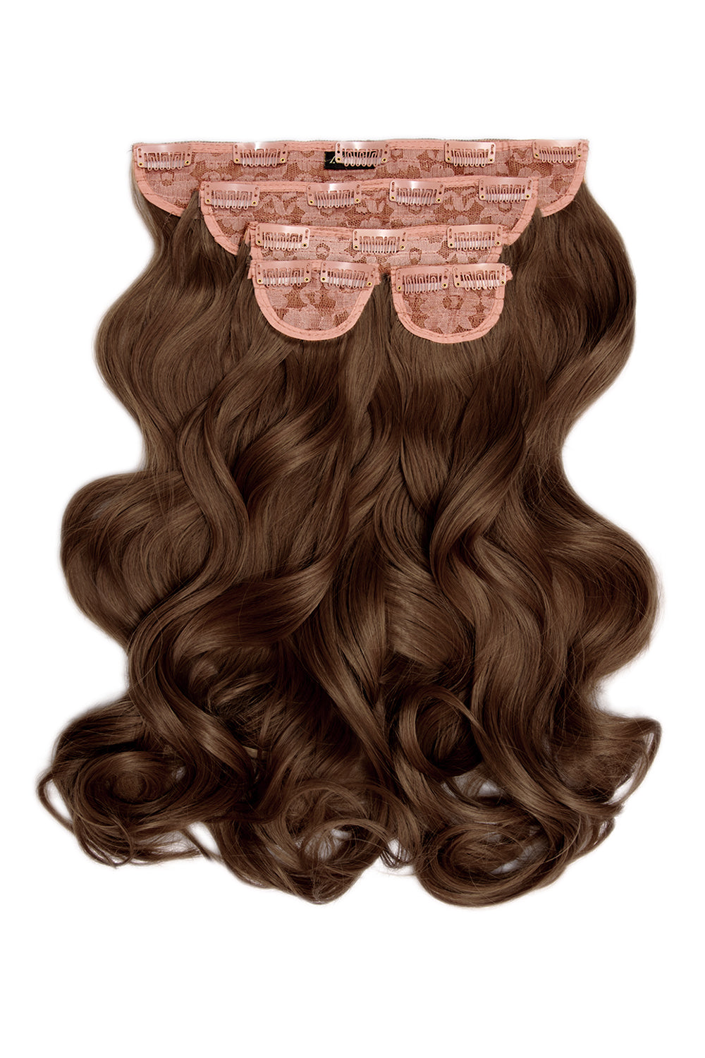 Extensions de cheveux à clip ondulés naturels super épais de 22 po en 5 pièces - MARRONS | CHÂTAIGNE #2