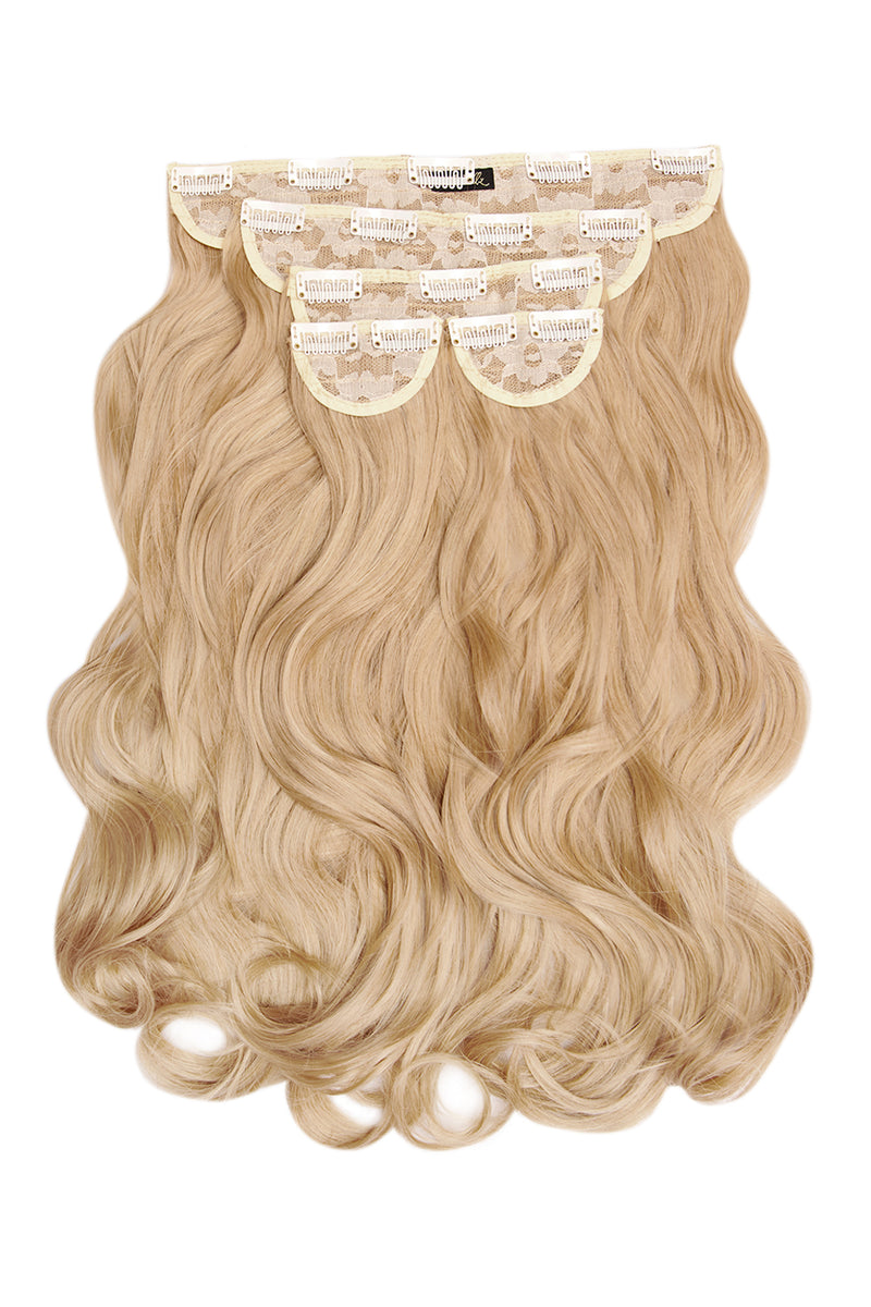 Superdicke 55,9 cm lange, 5-teilige natürliche gewellte Clip-In-Haarverlängerungen - BLONDE | HONIGBLOND #2