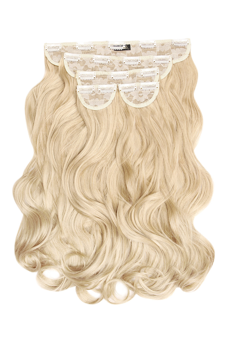 Superdicke 55,9 cm lange, 5-teilige natürliche gewellte Clip-In-Haarverlängerungen - BLONDE | HELLBLOND #1
