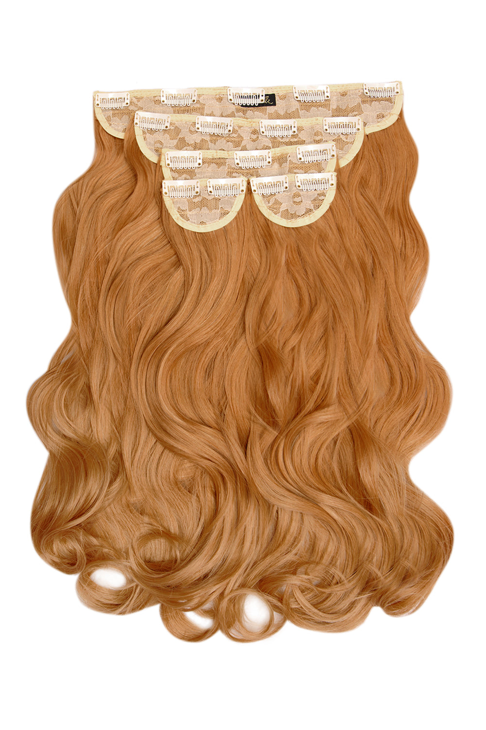 Extensions de cheveux à clip ondulés naturels super épais de 22 po en 5 pièces - ROUGES | BLOND FRAISE #1