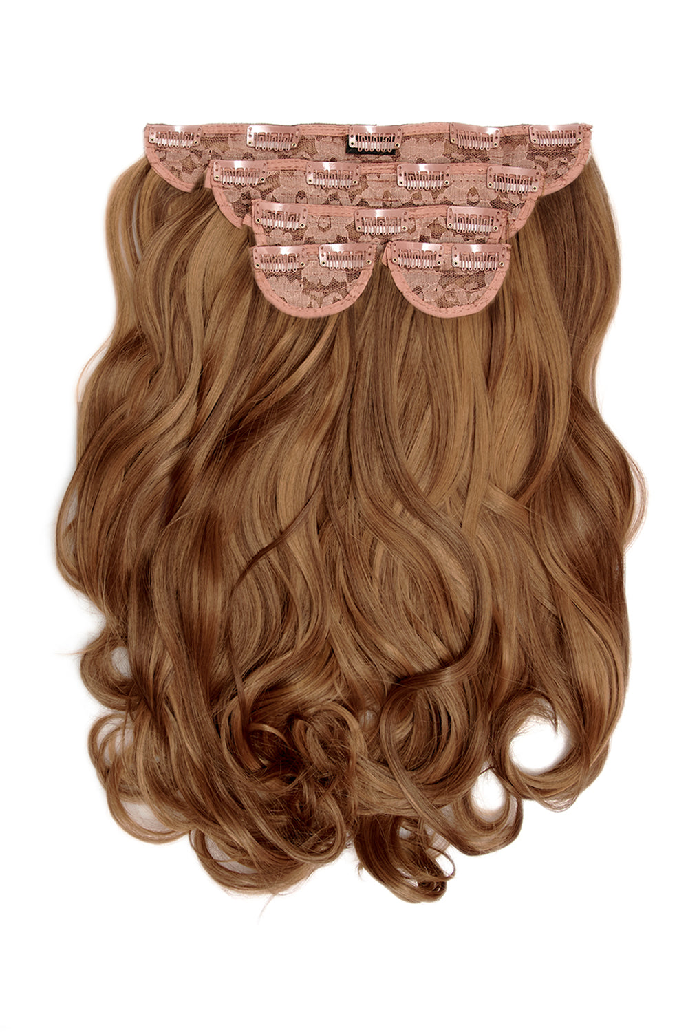 Extensions de cheveux à clip ondulés naturels super épais de 22 po en 5 pièces - MARRONS | BRUN CARAMEL #1