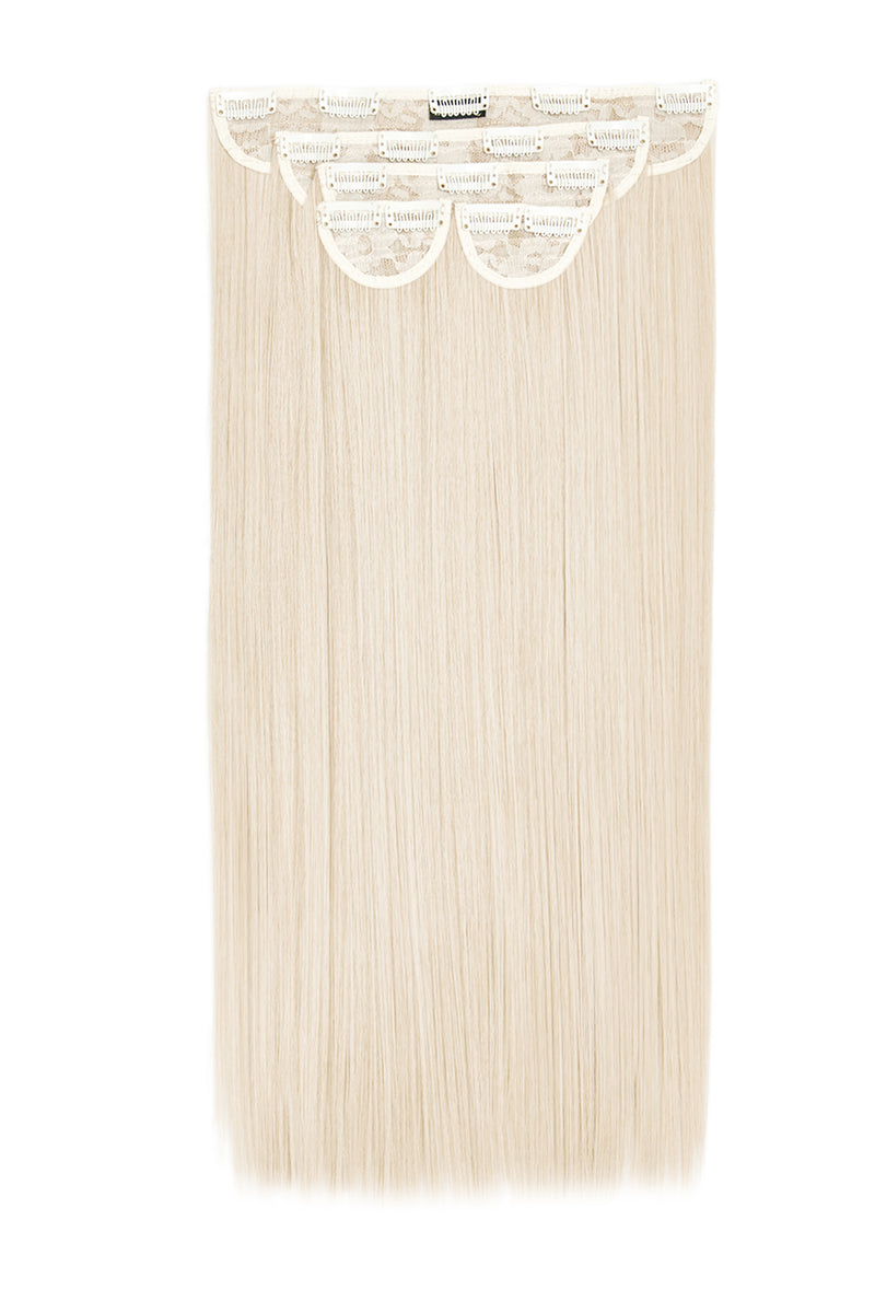 Super Thick 22" 5 Piece Straight Clip In Hair Extensions - BLONDES | BLEACH BLONDE #1