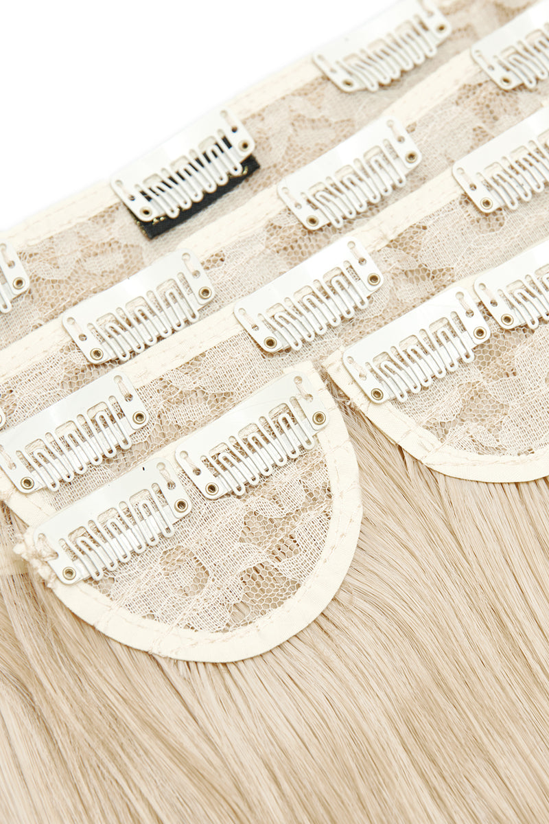 Super Thick 22" 5 Piece Straight Clip In Hair Extensions - BLONDES | BLEACH BLONDE #2