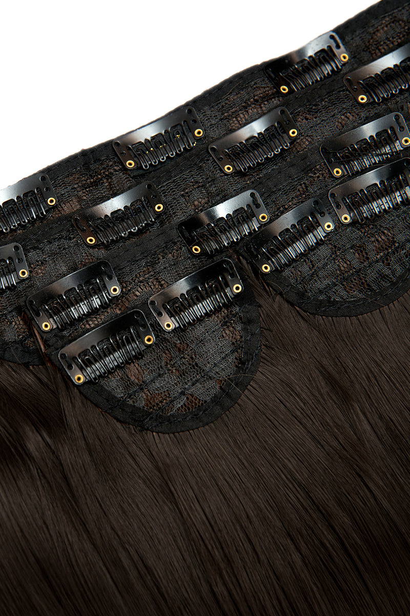 Super Thick 22" 5 Piece Straight Clip In Hair Extensions - BROWNS | DARK BROWN #2