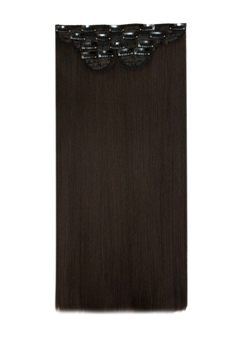 Super Thick 22" 5 Piece Straight Clip In Hair Extensions - BROWNS | DARK BROWN #1