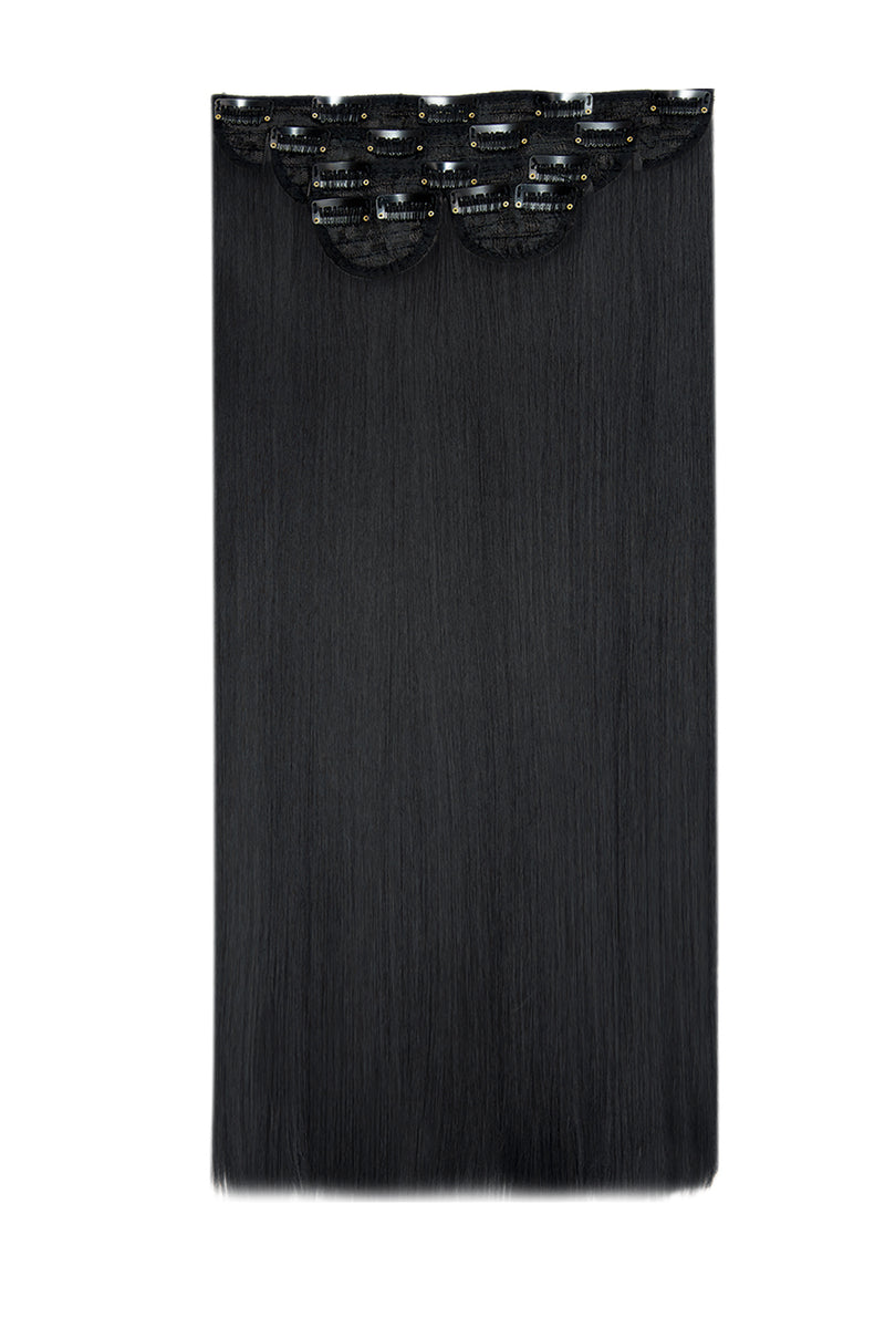 Super Thick 22" 5 Piece Straight Clip In Hair Extensions - BLACKS | JET BLACK #1