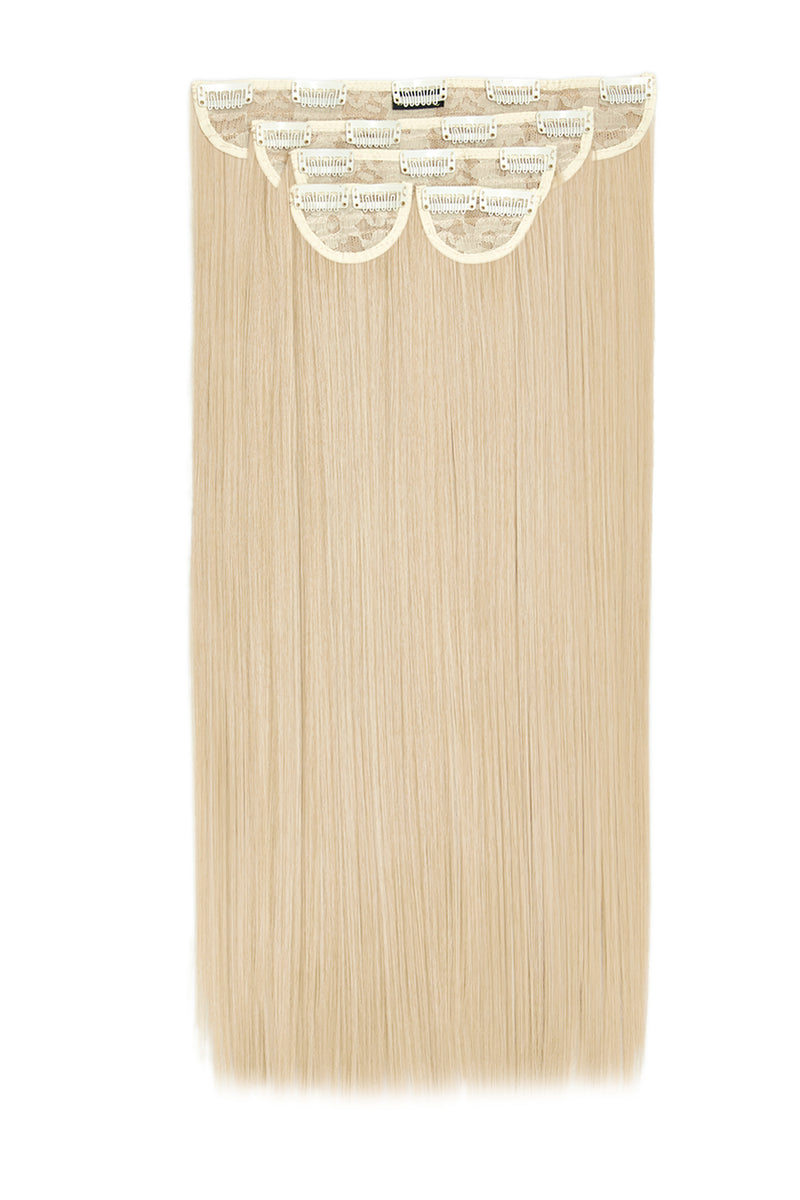 Super Thick 22" 5 Piece Straight Clip In Hair Extensions - BLONDES | LIGHT BLONDE #1