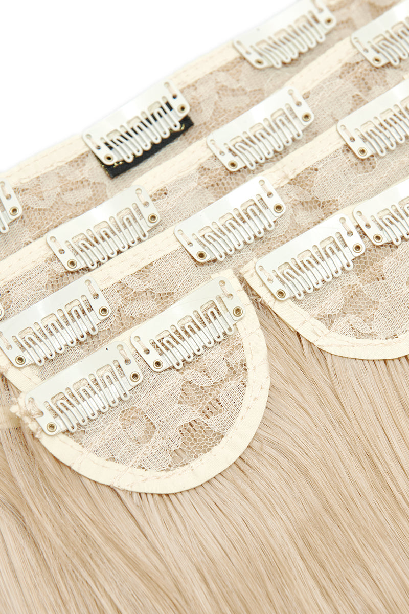 Super Thick 22" 5 Piece Straight Clip In Hair Extensions - BLONDES | LIGHT GOLDEN BLONDE #3