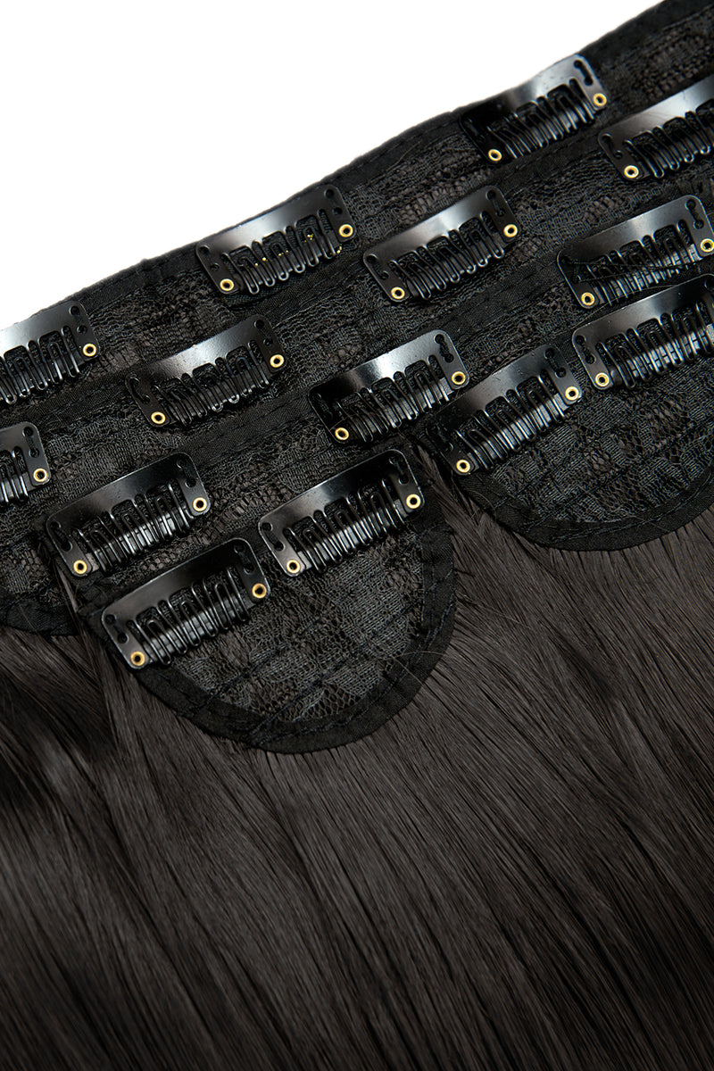 Super Thick 22" 5 Piece Straight Clip In Hair Extensions - BLACKS | NATURAL BLACK #2