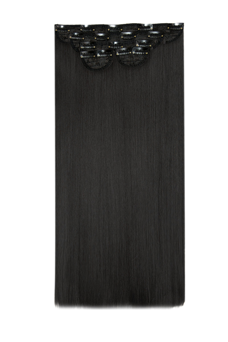 Super Thick 22" 5 Piece Straight Clip In Hair Extensions - BLACKS | NATURAL BLACK #1