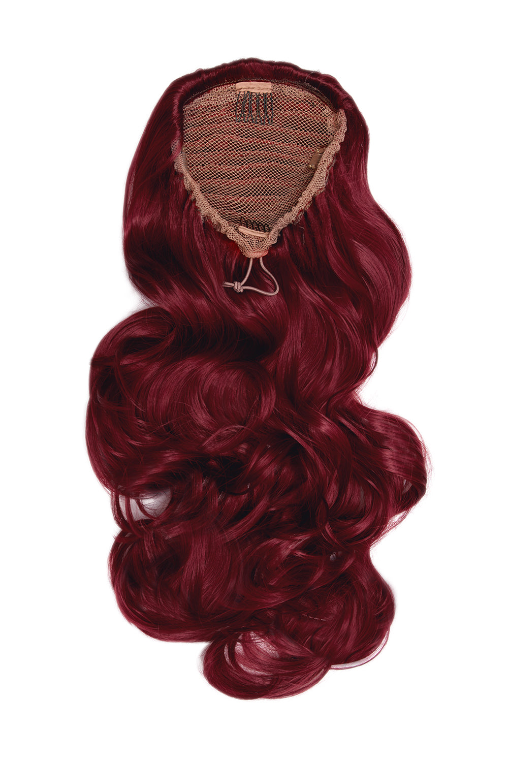 Curly Glam 22" Pferdeschwanz mit Kordelzug - ROT | BURGUND #1